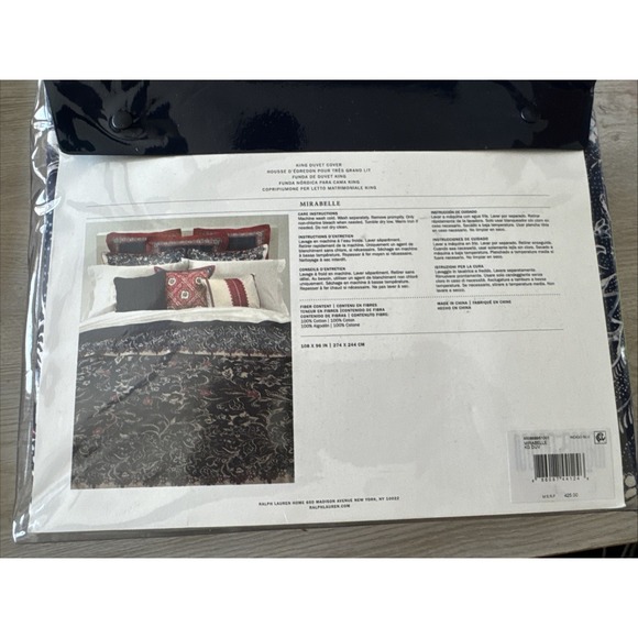 Ralph Lauren Mirabelle Duvet Cover King Size New Indigo Blue - Picture 3 of 3